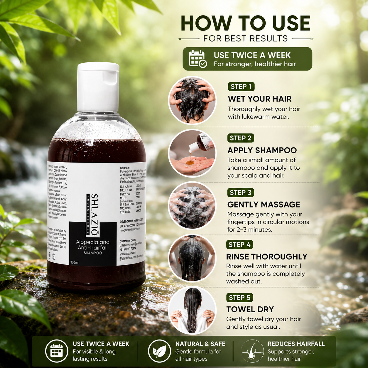 Alopecia and Anti-hair Fall Shampoo | 300 ml